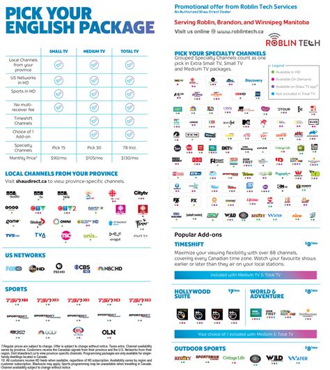 shaw tv packages for seniors